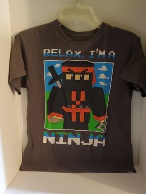 Fifth Sun Relax I'm a Ninja Graphic Tee -Gray Boys Size 14/16